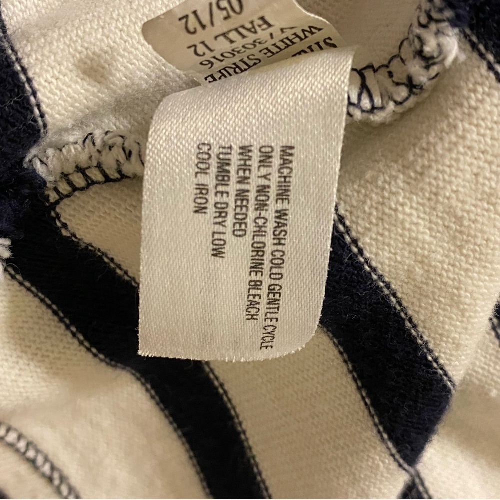 GAP Classic Nautical Navy Stripe Cotton Dress Shoulder Zip Minimalist Size L - Picture 5 of 12